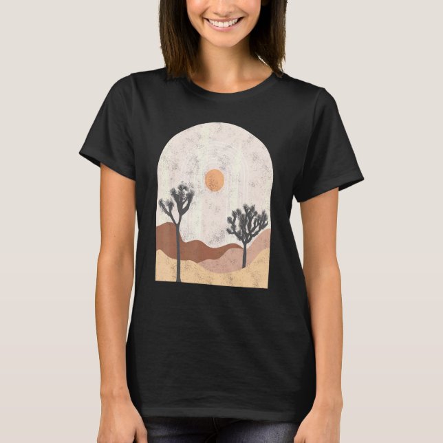 Camiseta Joshua Mountain Desert Landscape Nature Sunset Wit (Frente)