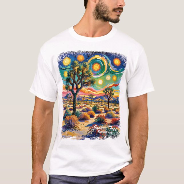 Camiseta Joshua Tree National Park Van Gogh Colorful Desert (Frente)