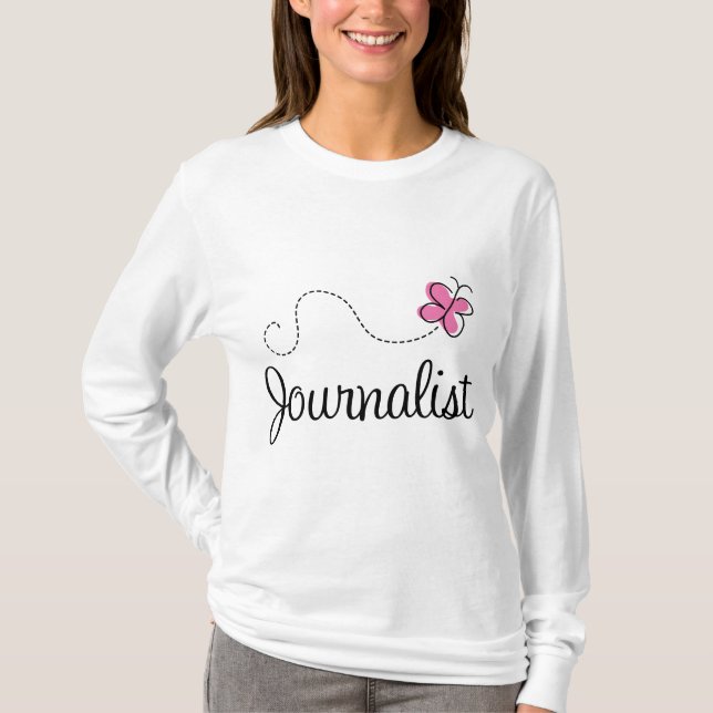 Camiseta Journalista cor-de-rosa (Frente)