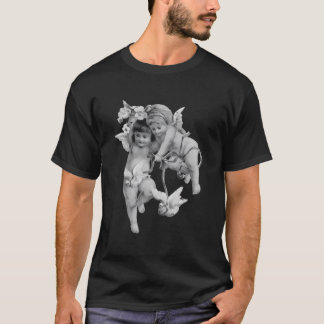 Camiseta Jovem Angélico Cherubs Brincando Com Sua Dova