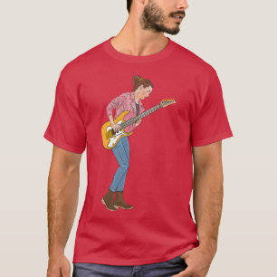 Camiseta Jovem apaixonada por jogar guit elétrico