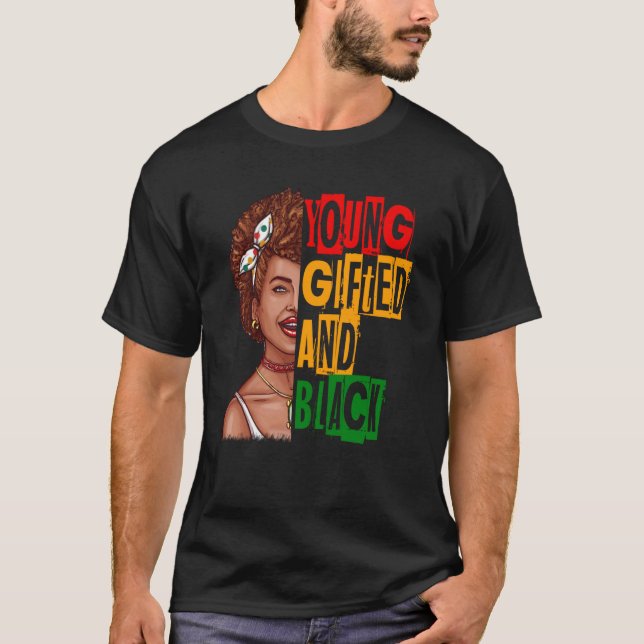 Camiseta Jovem Black Girl Magic e Melanin Black Histor (Frente)