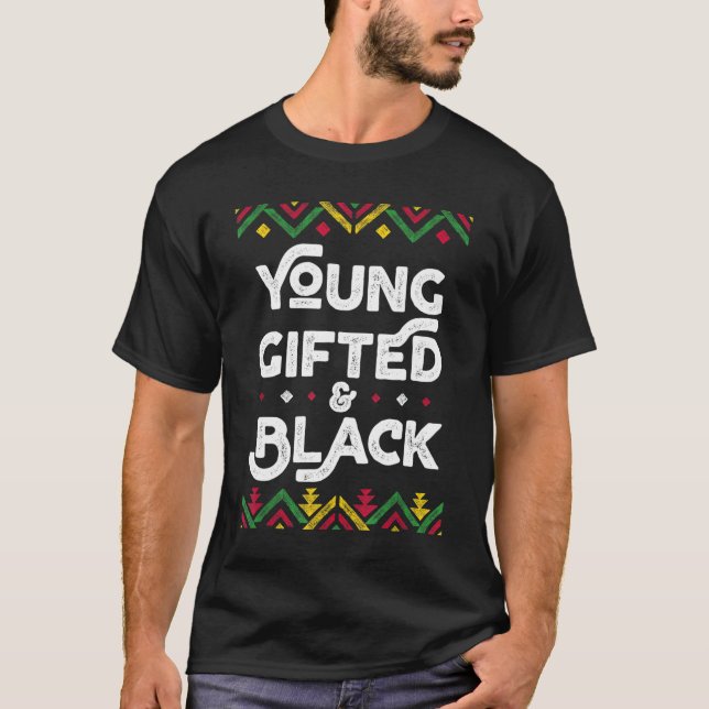 Camiseta Jovem dotado e negro da história negra africana mê (Frente)