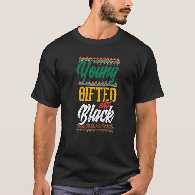 Camiseta Jovem E Negro Orgulhoso Patrimônio Africano Americ (Frente)