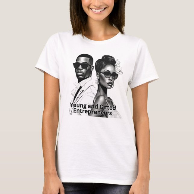 Camiseta Jovem Empreendedores dotados de presente para negó (Frente)