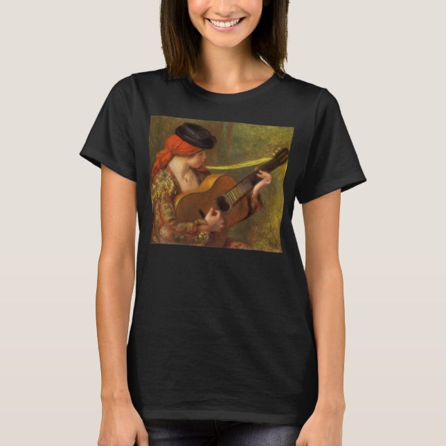 Camiseta Jovem espanhola com guitarra por Pierre Renoir (Frente)