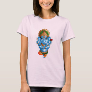 CAMISETA JOVEM GANESHA NUM POSE DE YOGA VRUKSHASANA (ÁRVORE