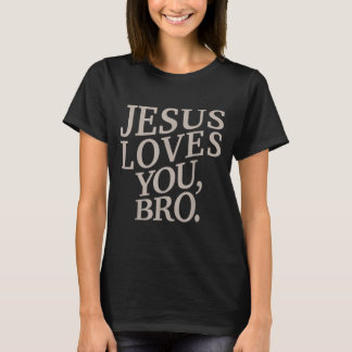 Camiseta Jovem Jesus Te Ama Bro Crianças Cristãs Engraçadas