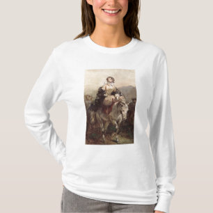 Camiseta Jovem mulher em um cavalo