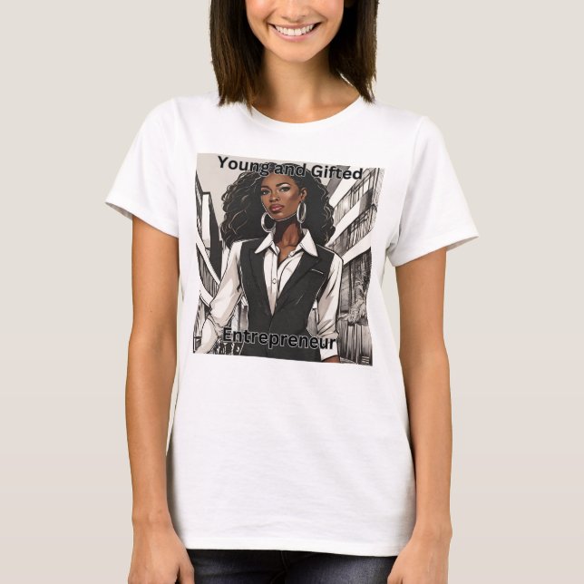 Camiseta Jovem Mulher Presente Entreprenadora T-Shirt (Frente)