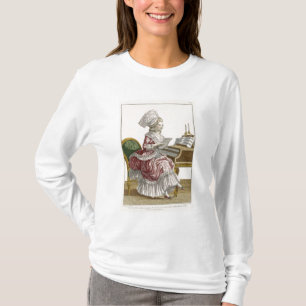 Camiseta Jovem mulher que estuda a música em seu cravo, pl