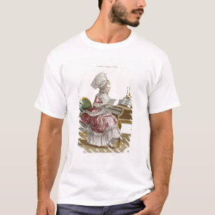 Camiseta Jovem mulher que estuda a música em seu cravo, pl