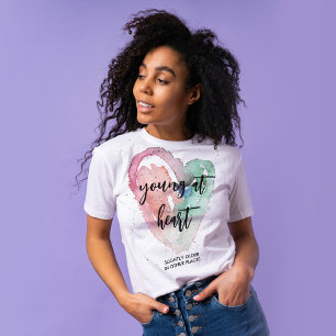 Camiseta Jovem na Cota de Mola Difundida do Coração