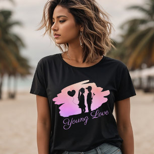 Camiseta Jovem Namorados Silhouette Casal