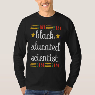 Camiseta Jovem Negro E Educado Cientista Africano Preto H