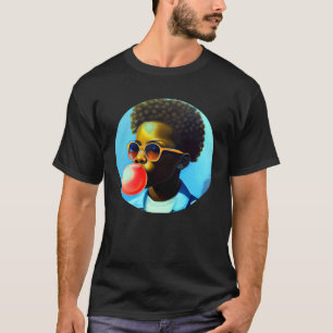 Camiseta Jovem Negro Joy Bubble Gum Divertido Melanina Afri