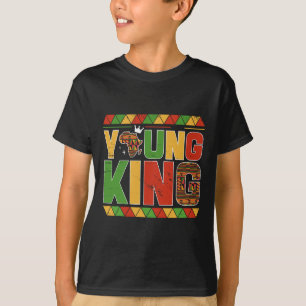 Camiseta Jovem Rei Mapa da África Arte Kente Afro-Americano