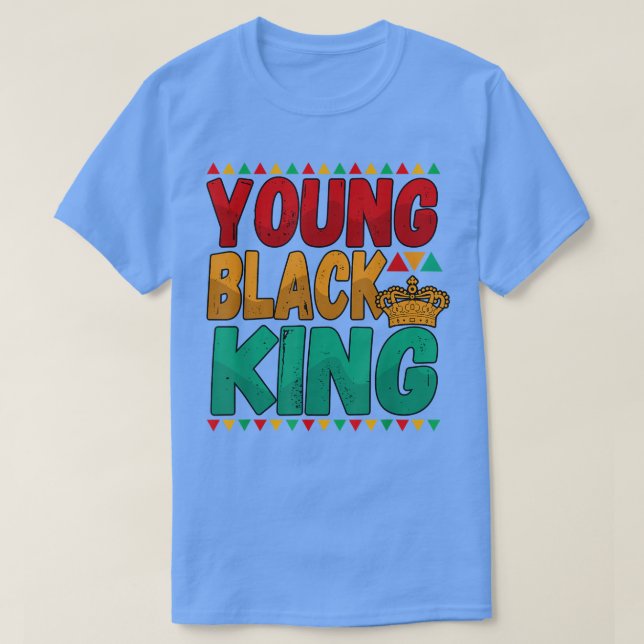 Camiseta Jovem Rei Negro África Juntee Black Hist (Frente do Design)