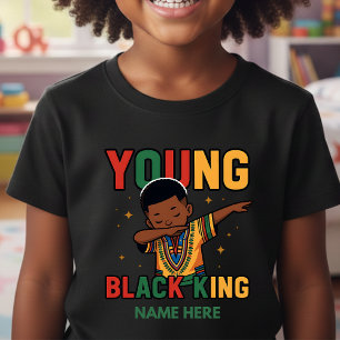 Camiseta Jovem Rei Negro Personalizado Menino Dabbing