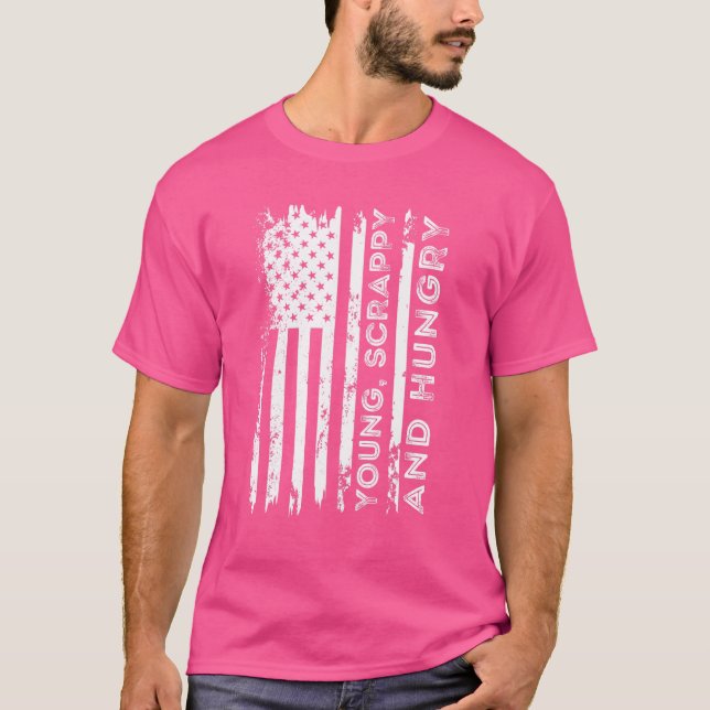 Camiseta Jovem Scrappy Fome 4 De Julho América Patriótica (Frente)