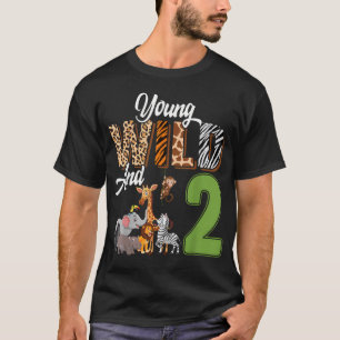 Camiseta Jovem Selvagem E 2 Anos 2º Aniversário Safari Zool