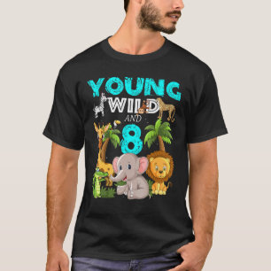 Camiseta Jovem Selvagem E 8 - 8.º aniversário Safari Zoo An