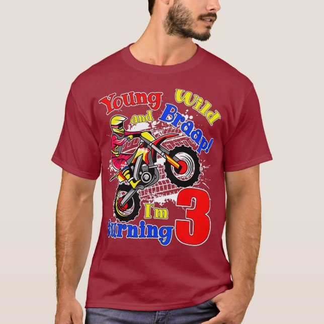Camiseta Jovem Selvagem e Braap Estou Virando 3 Rapazes Mot (Frente)