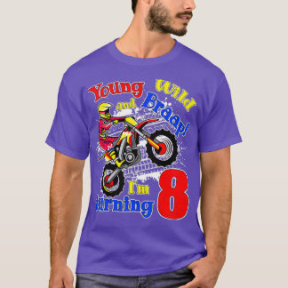 Camiseta Jovem Selvagem e Braap Estou Virando 8 Boy Motocro
