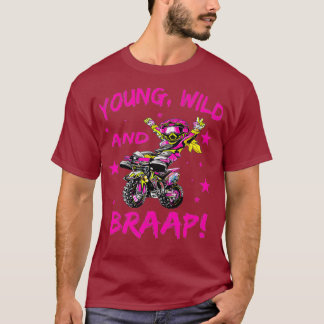 Camiseta Jovem Selvagem e Braap para Meninas de Bicicleta d