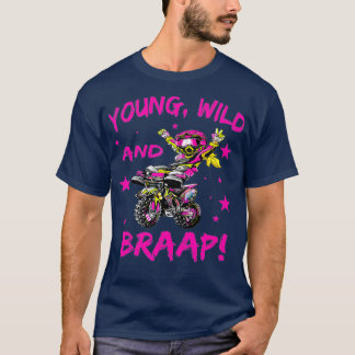 Camiseta Jovem Selvagem e Braap para Meninas de Bicicleta d