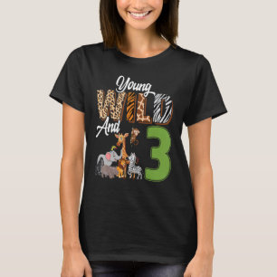 Camiseta Jovem Selvagem E Jardim Zoológico aniversário de 3