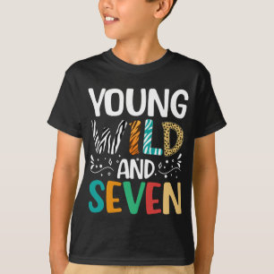 Camiseta Jovem Selvagem E Sete Engraçada Garota 7 de Aniver