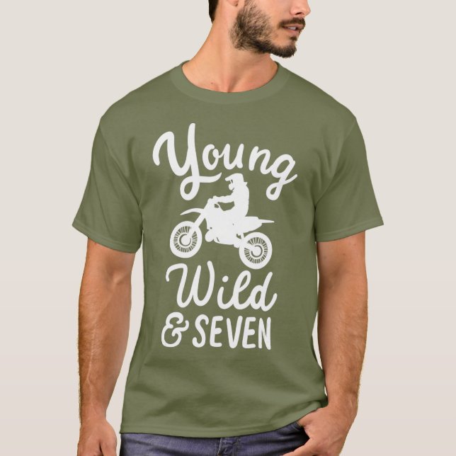 Camiseta Jovem Selvagem E Sete Engraçados 7 Birthday Biker (Frente)