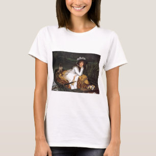Camiseta Jovem senhora de Tissot e pintura antiga do pug