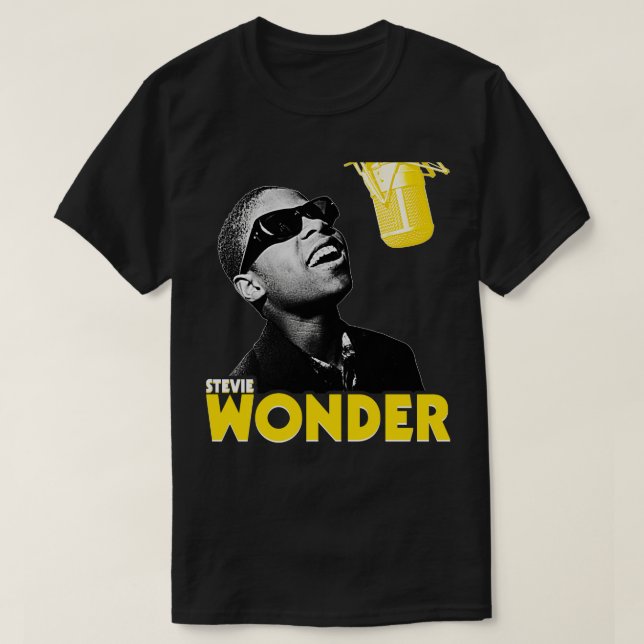 Camiseta Jovem Stevie Wonder Retro RB Singer Tribute (Frente do Design)