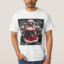 Camiseta Joven Mamá Noel con Calaveras Navideñas