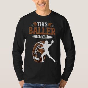 Camiseta Jovens 6 de Futebol de Aniversário de 6 Anos