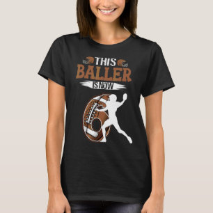 Camiseta Jovens 6 de Futebol de Aniversário de 6 Anos