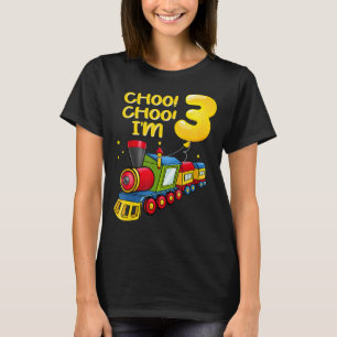 Camiseta Jovens balões Eu sou 3 anos Meninos treinam 3º ani