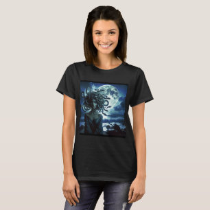 Camiseta Jovens Bonito Medusa pela Lua e Oceano