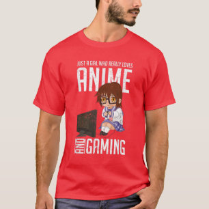 Camiseta Jovens jogadoras de animação japonesas Gamin vídeo