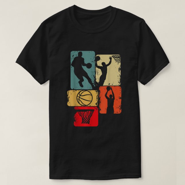 Camiseta Jovens jogadores de basquete (Frente do Design)