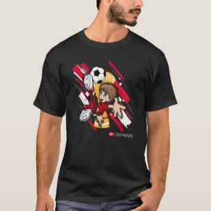Camiseta Jovens jogadores de futebol na Dinamarca