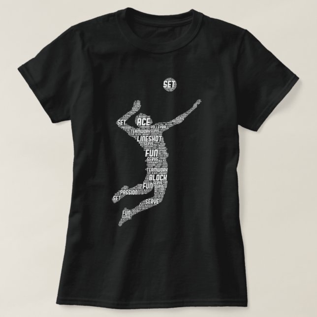 Camiseta Jovens jogadores de voleibol (Frente do Design)
