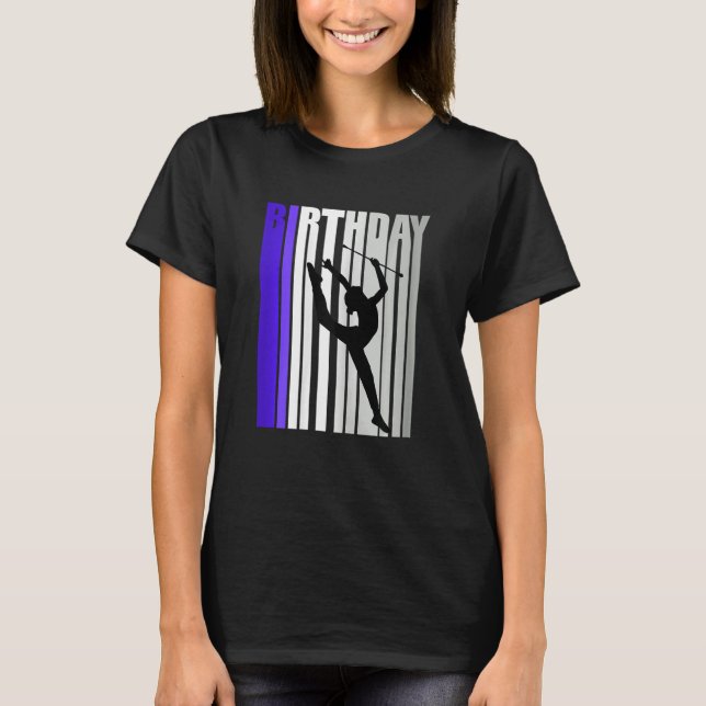 Camiseta Jovens Jovens Ginástica Rítmica Aniversário Mulher (Frente)