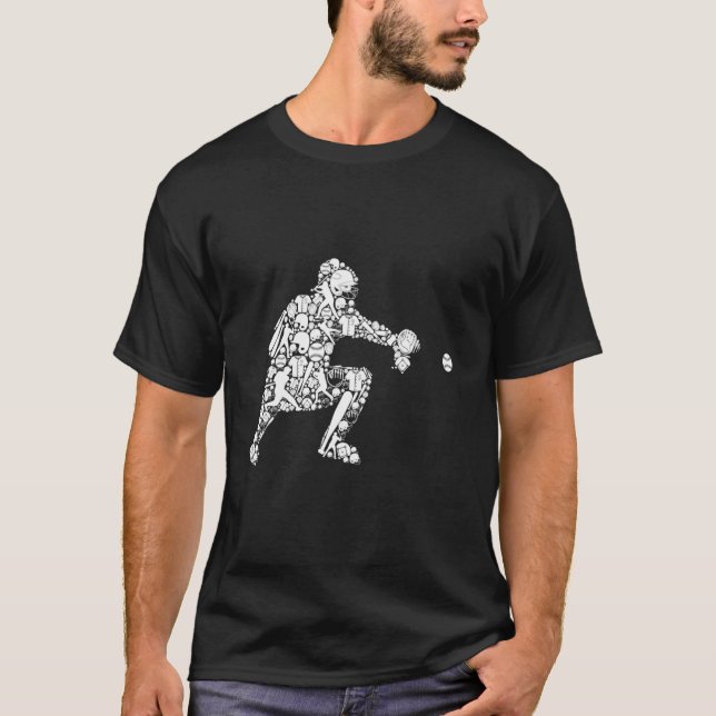 Camiseta Jovens Jovens Homens Jovens Jogadores de Beisebol (Frente)