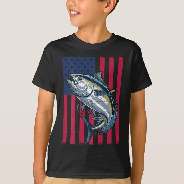Camiseta Jovens Rapazes Pescaria de Mar Profundo Bandeira A (Frente)