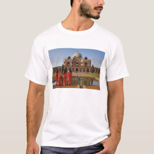 Camiseta Jovens senhoras indianas e o túmulo de Humayun, Dé