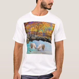 Camiseta Jovens Ursos Polares A Pescar,