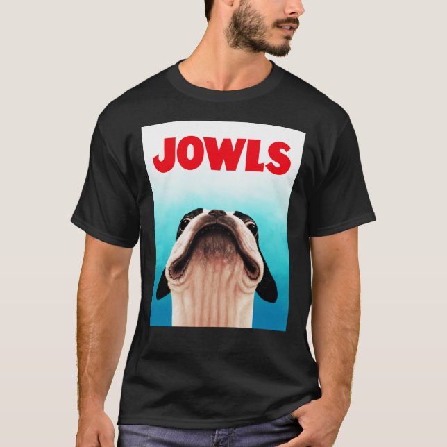 Camiseta Jowls Boston Terrier poster Classic T-Shirt (Frente)